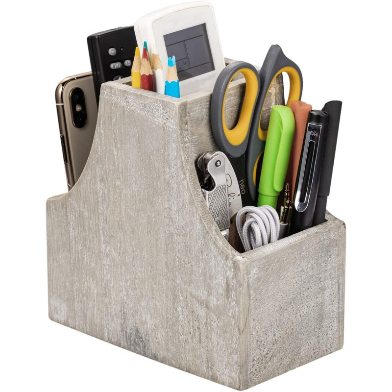 Haitral Remote Control Holder, Coffee Table Decor Wooden